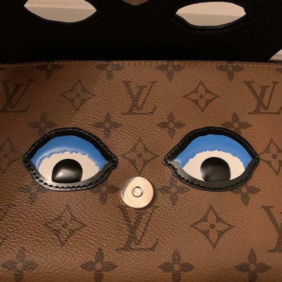 LOUIS VUITTON Reverse Monogram Kabuki Japan Eyes Pochette shoulder bag Pink LV - Picture 9 of 12